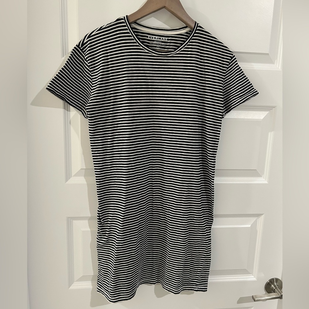 Everlane Striped Dress Black White Size S